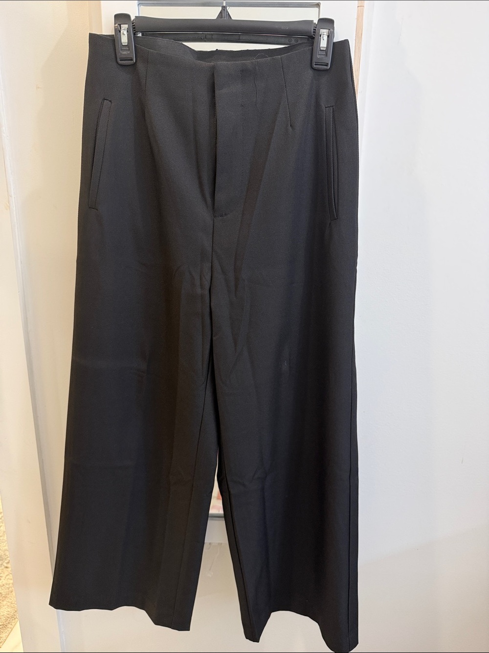 glam Black Wide-Leg Trousers